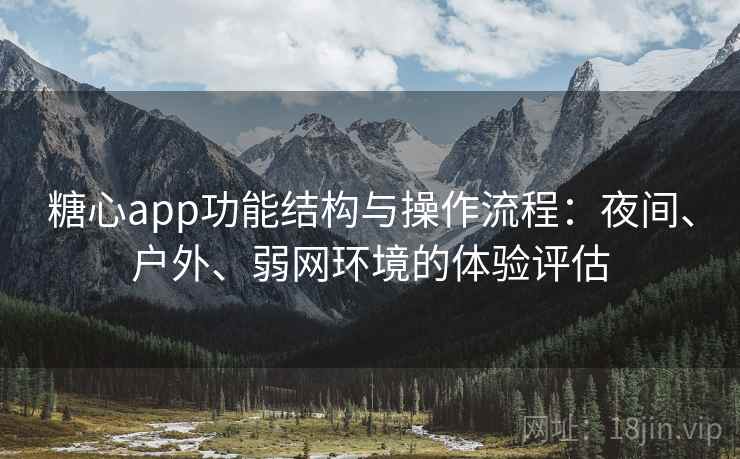 糖心app功能结构与操作流程：夜间、户外、弱网环境的体验评估