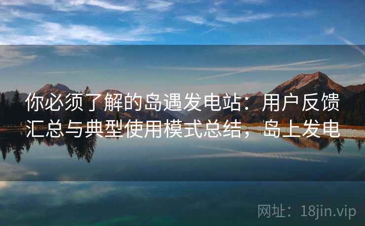 你必须了解的岛遇发电站：用户反馈汇总与典型使用模式总结，岛上发电