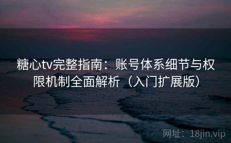 糖心tv完整指南：账号体系细节与权限机制全面解析（入门扩展版）