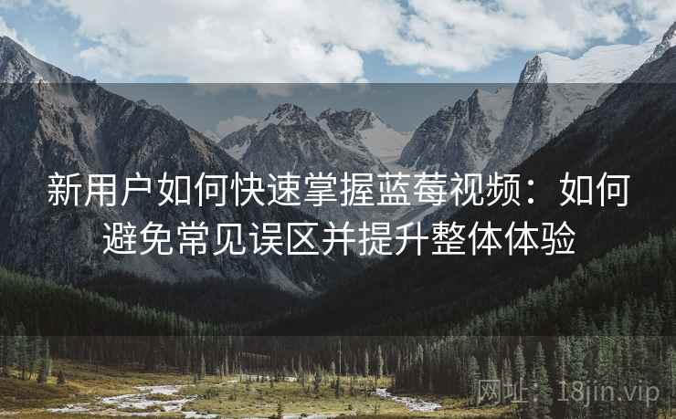 新用户如何快速掌握蓝莓视频：如何避免常见误区并提升整体体验