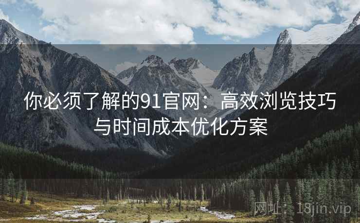 你必须了解的91官网:高效浏览技巧与时间成本优化方案 你必须了解的91官网:高效浏览技巧与时间成本优化方案
