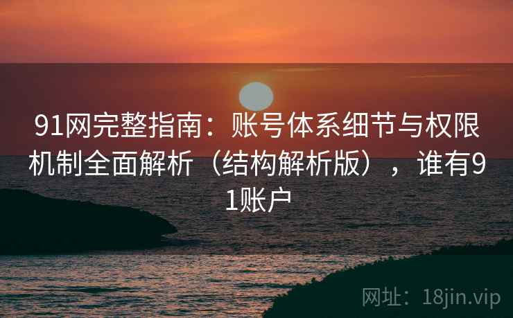 91网完整指南:账号体系细节与权限机制全面解析(结构解析版),谁有91账户 91网完整指南:账号体系细节与权限机制全面解析(结构解析版),谁有91账户